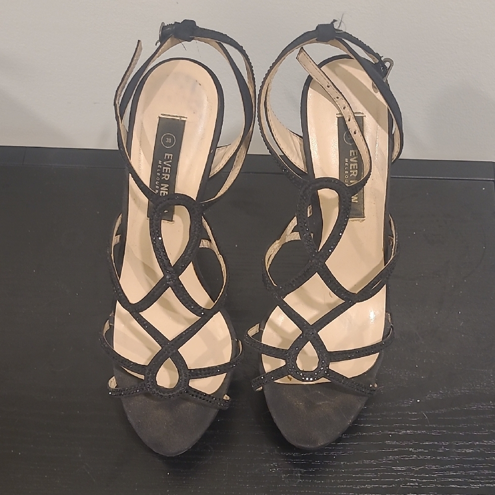Black Strappy Women's Heels